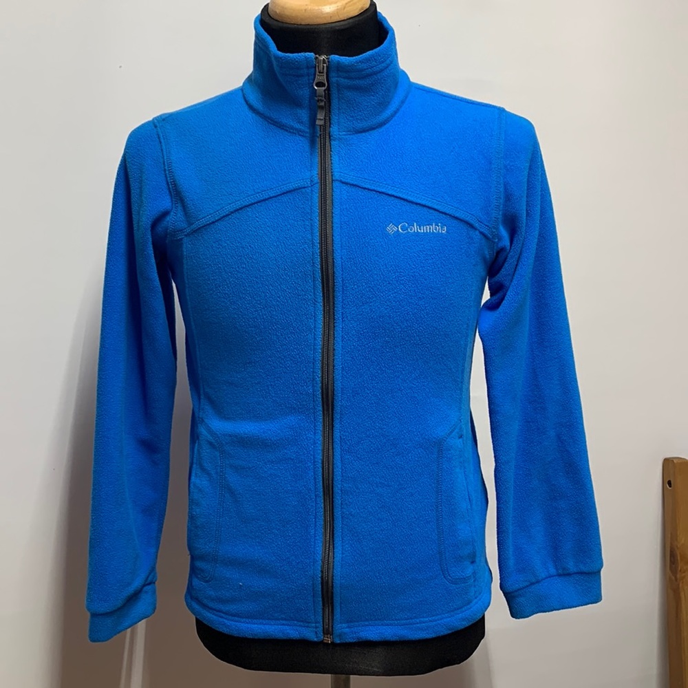 Columbia deep turquoise Blue zippered fleece top jacket Size M Medium Kid's